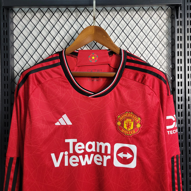 Camisa Longa Manchester United 2023/24 Home