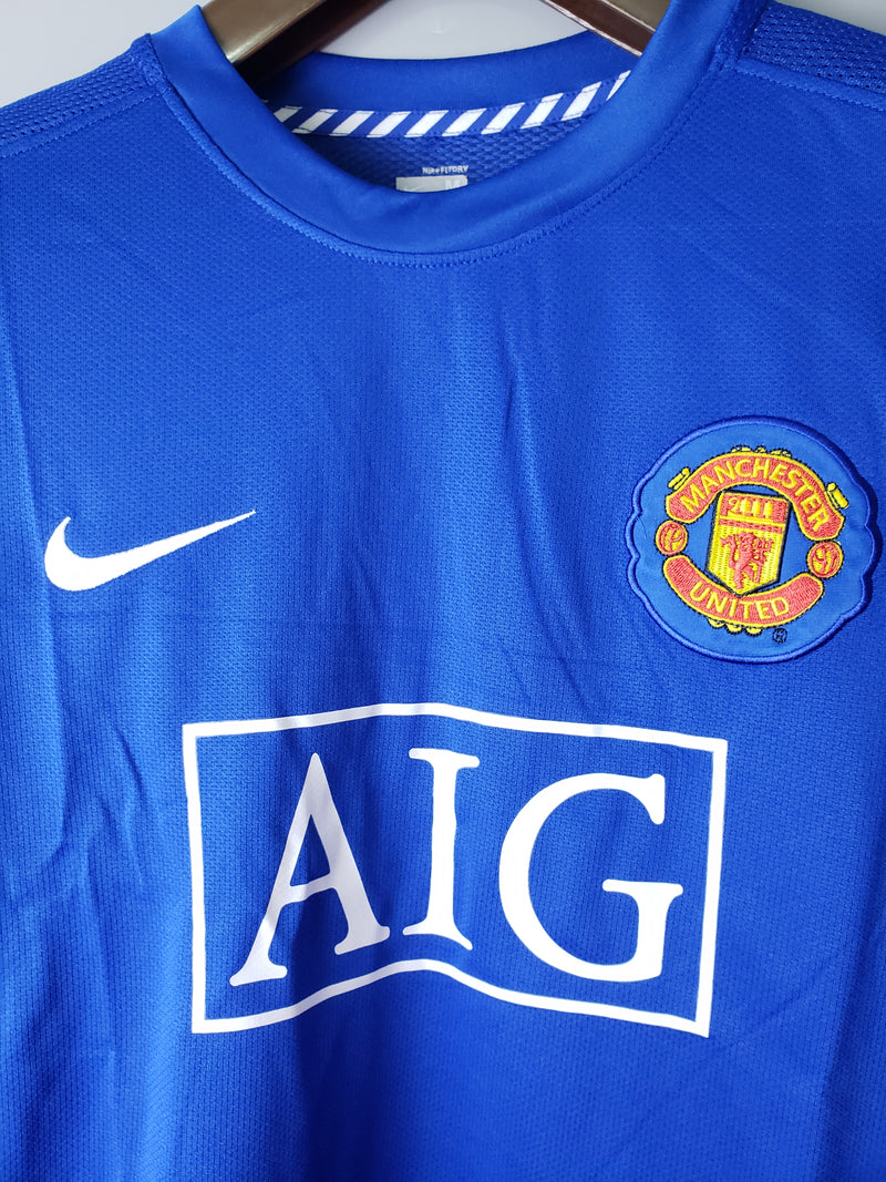 Camisa Retrô Manchester United 2007/08 Home Manga Longa