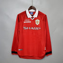 Camisa Retrô Manchester United 1999/00 Home Manga Longa
