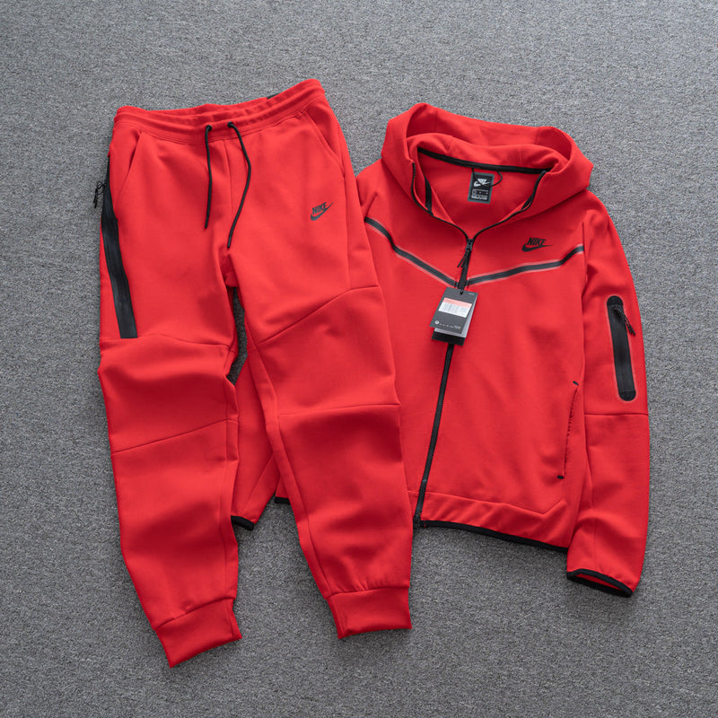 Conjunto Tech Fleece Nike - Vermelho