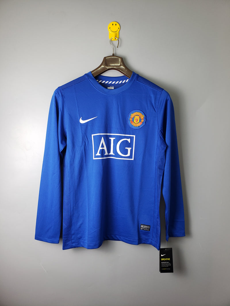 Camisa Retrô Manchester United 2007/08 Home Manga Longa