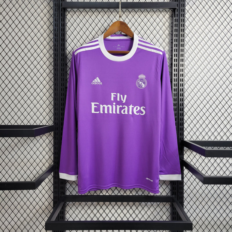 Camisa Retrô Real Madrid 2017/18 Away Manga Longa