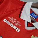 Camisa Retrô Manchester United 1999/00 Home Manga Longa