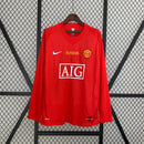 Camisa Retrô Manchester United 2007/08 Home Manga Longa