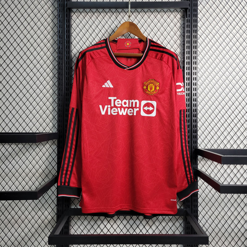 Camisa Longa Manchester United 2023/24 Home