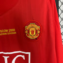 Camisa Retrô Manchester United 2007/08 Home Manga Longa