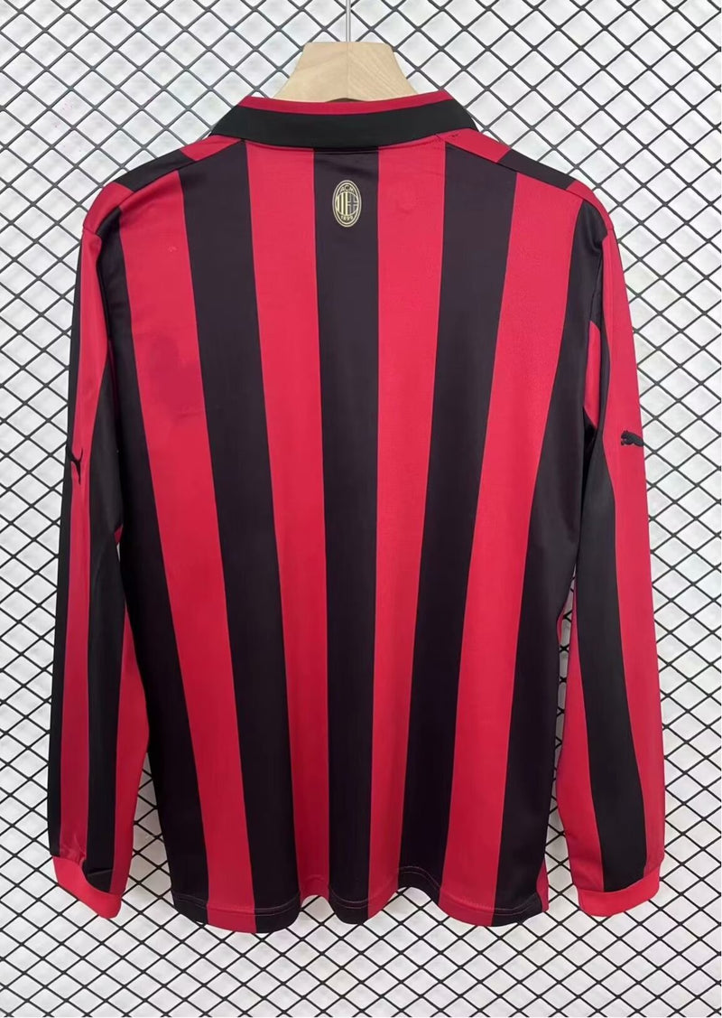 Camisa Milan 2024/25 Manga Longa 125th Vermelha Manga Longa