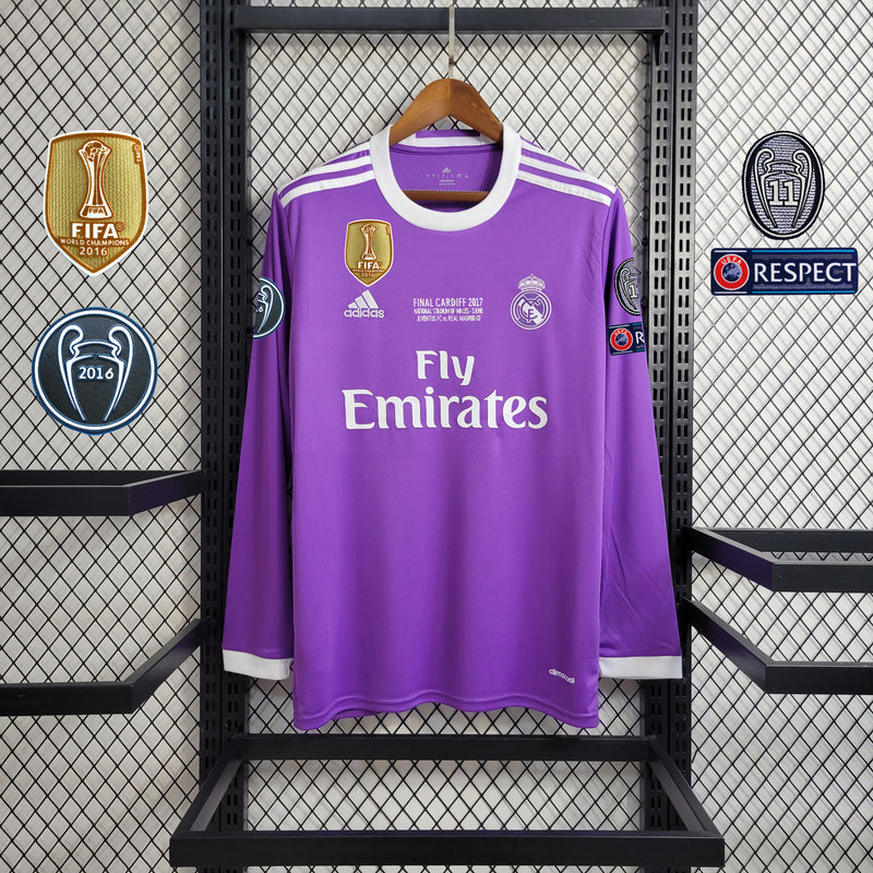 Camisa Retrô Real Madrid 2017/18 Away Manga Longa