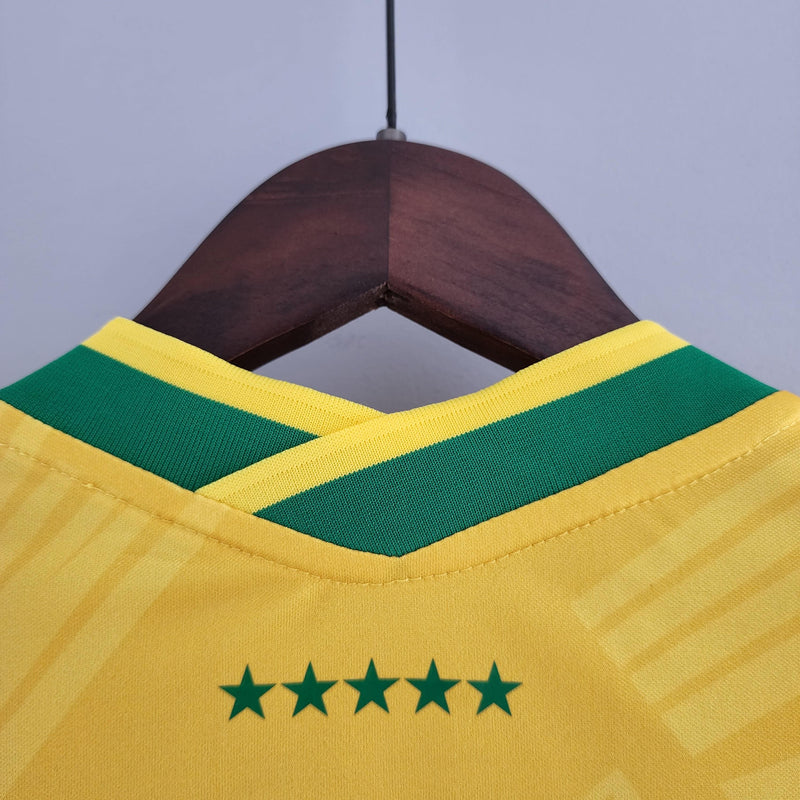 Camisa Feminina Seleção Brasil 2022/22 Amarelo Conceito