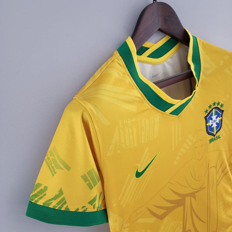 Camisa Feminina Seleção Brasil 2022/22 Amarelo Conceito