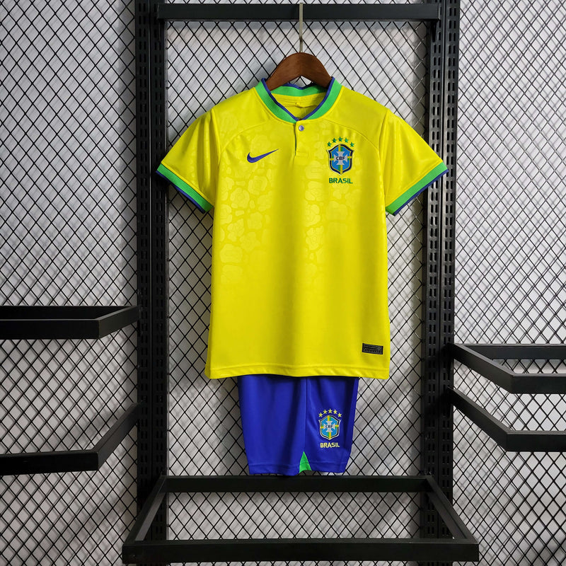 Conjunto Infantil Brasil 2022/23 - Home Torcedor PRO